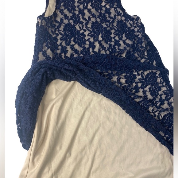 SOCIALITE DARK BLUE FLORAL LACE DRESS SIZE XS - Picture 4 of 5